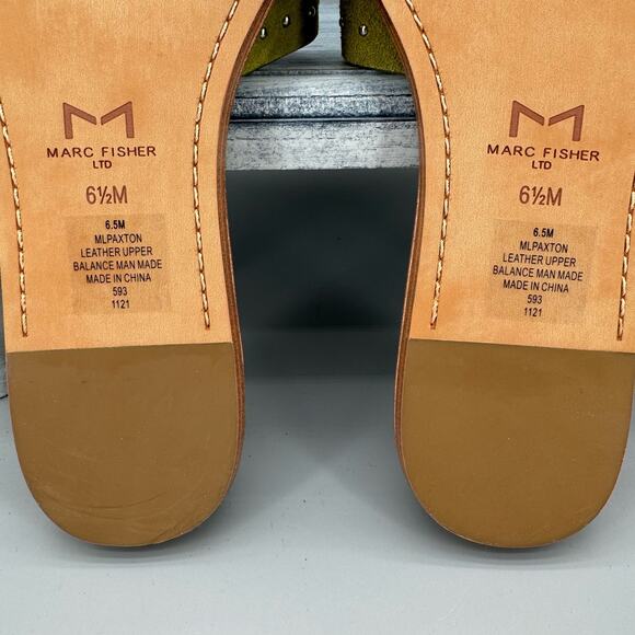 NEW Marc Fisher LTD Paxton Studded Slides Green 6.5M - Picture 9 of 10